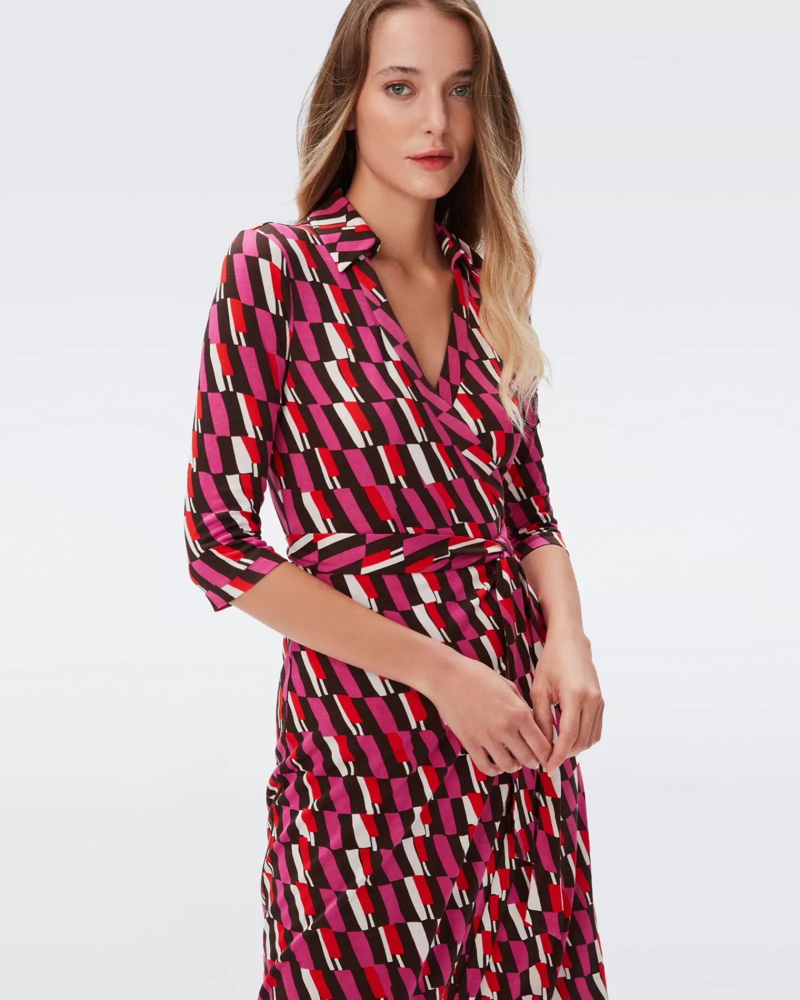 Diane von Furstenberg Abigail Zijden Jersey Midi-Wikkeljurk-Vrouwen Midi-Jurken