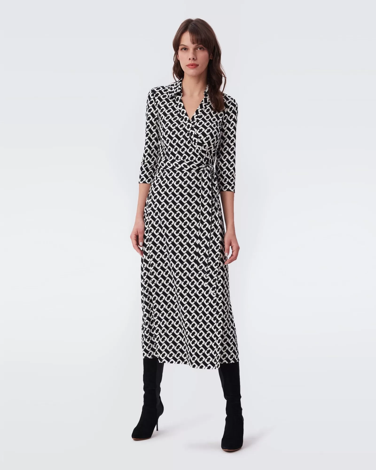 Diane von Furstenberg Abigail Zijden Jersey Midi-Wikkeljurk-Vrouwen Midi-Jurken