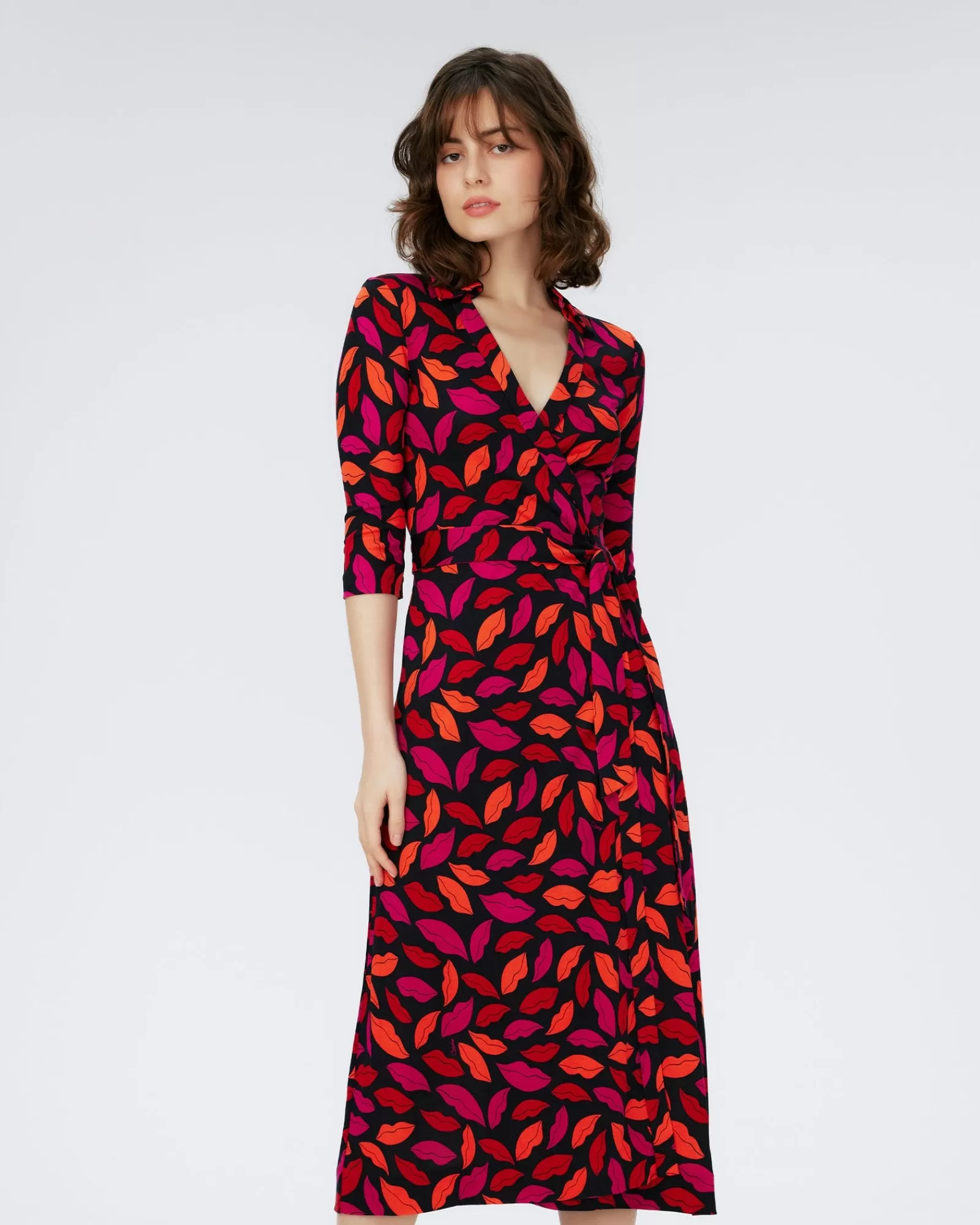 Diane von Furstenberg Abigail Zijden Jersey Midi-Wikkeljurk-Vrouwen Midi-Jurken