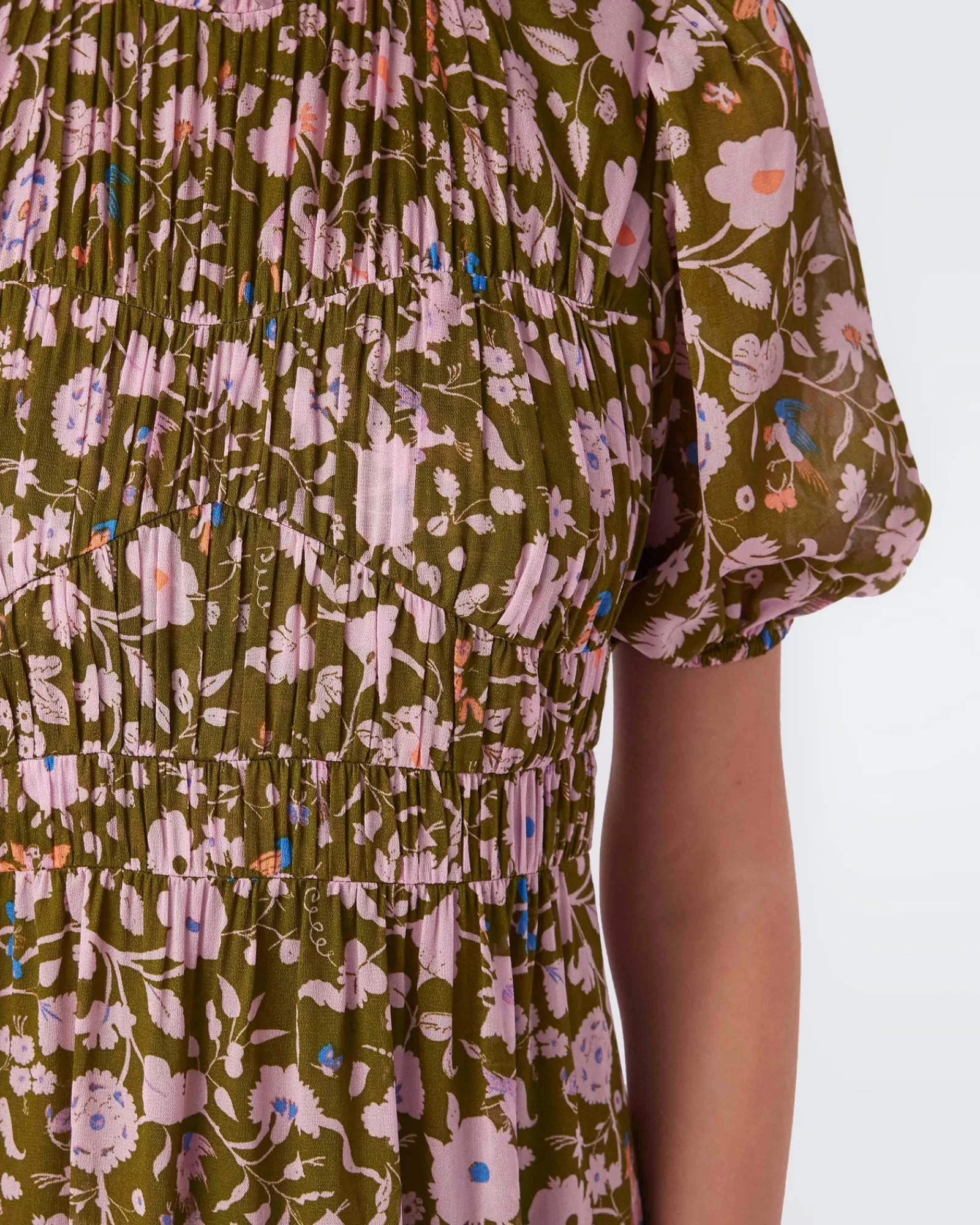 Diane von Furstenberg Blossom Voile Gelaagde Midi-Jurk-Vrouwen Midi-Jurken