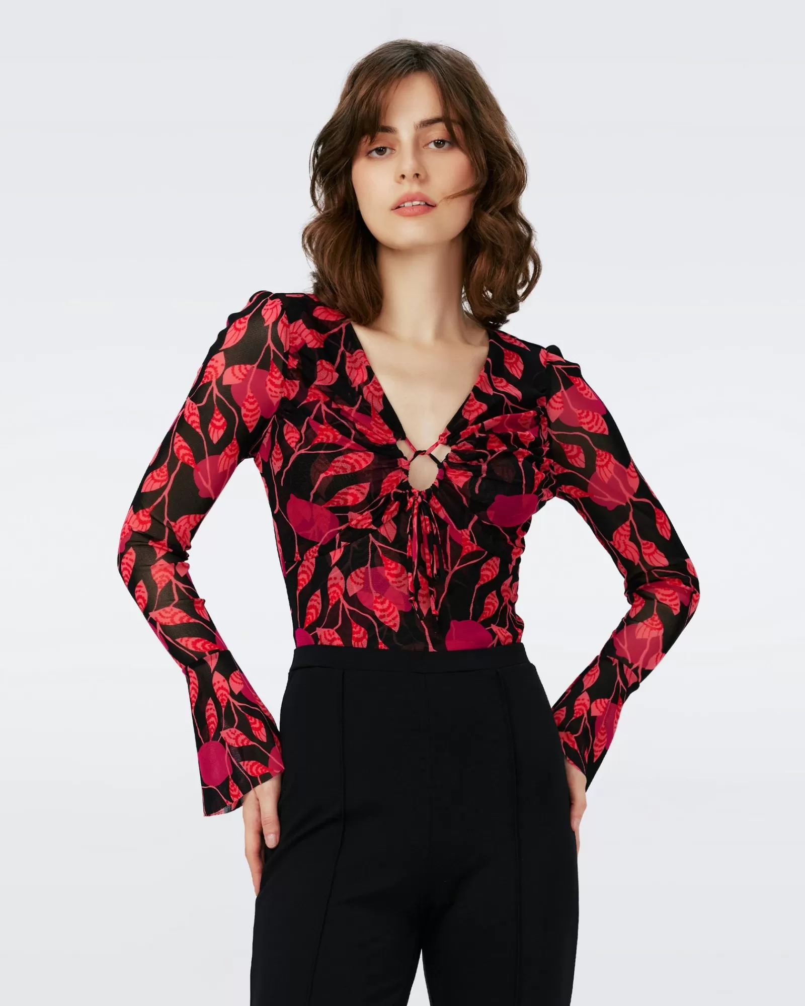 Diane von Furstenberg Dvf Lyrische Romper In Lantaarnbladeren Posion Pk Lg-Vrouwen Allemaal Gescheiden