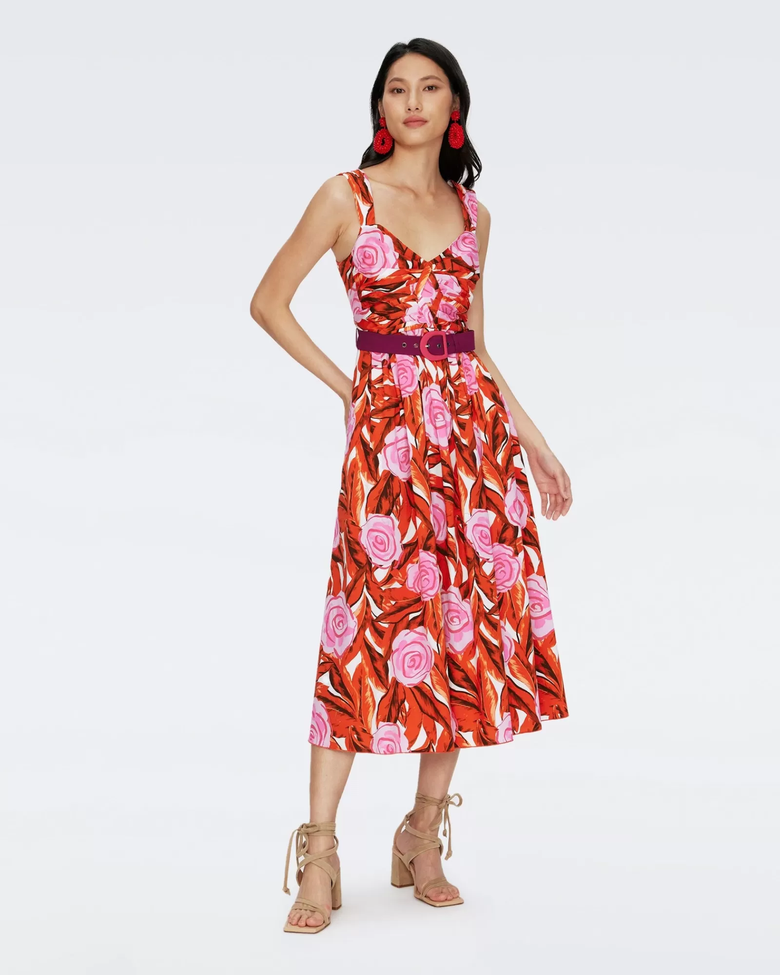 Diane von Furstenberg Elisa-Jurk-Vrouwen Midi-Jurken