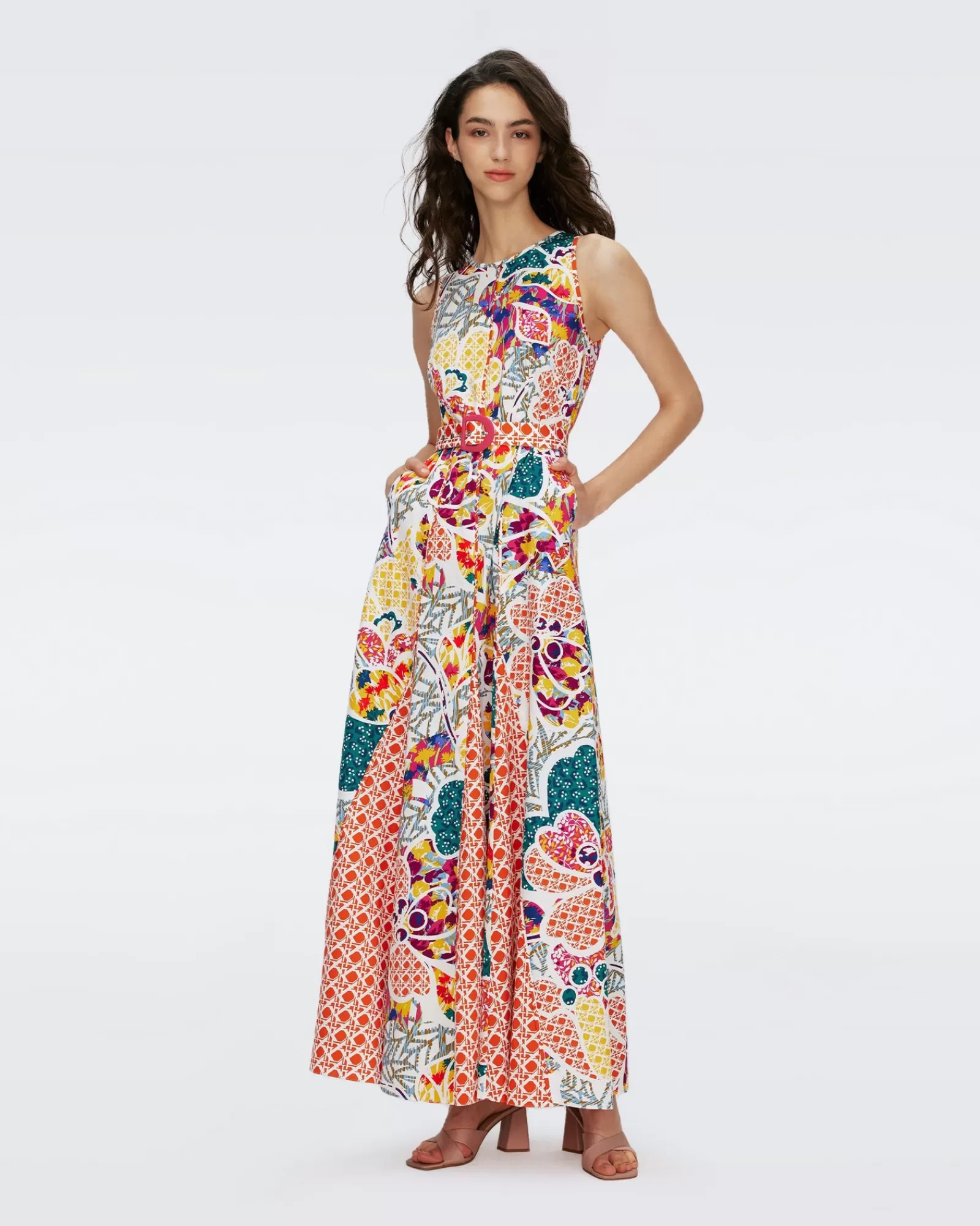 Diane von Furstenberg Elliot Katoenen Jurk-Vrouwen Maxi-Jurken