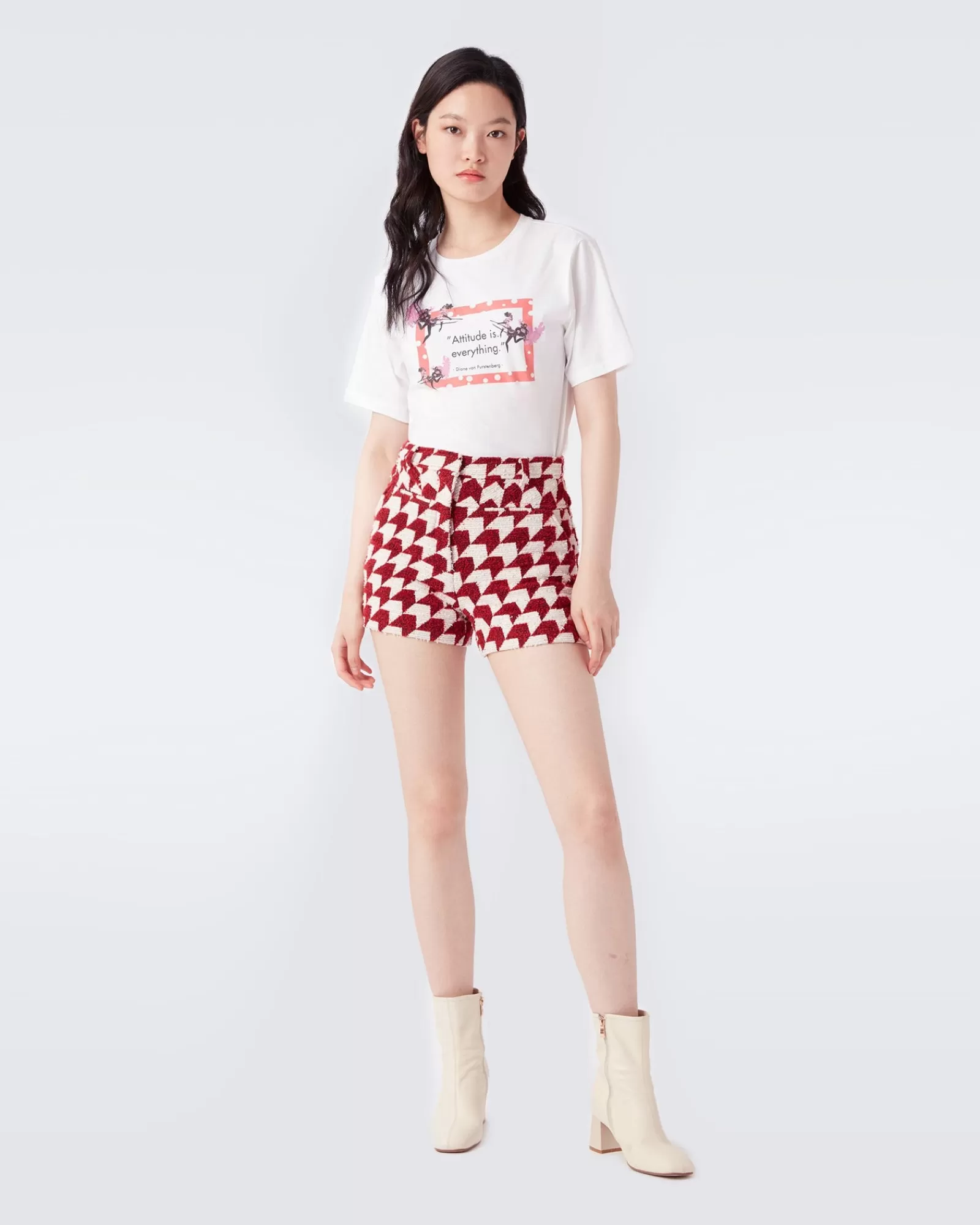 Diane von Furstenberg Gramercy Boucled Wollen Shorts-Vrouwen Allemaal Gescheiden