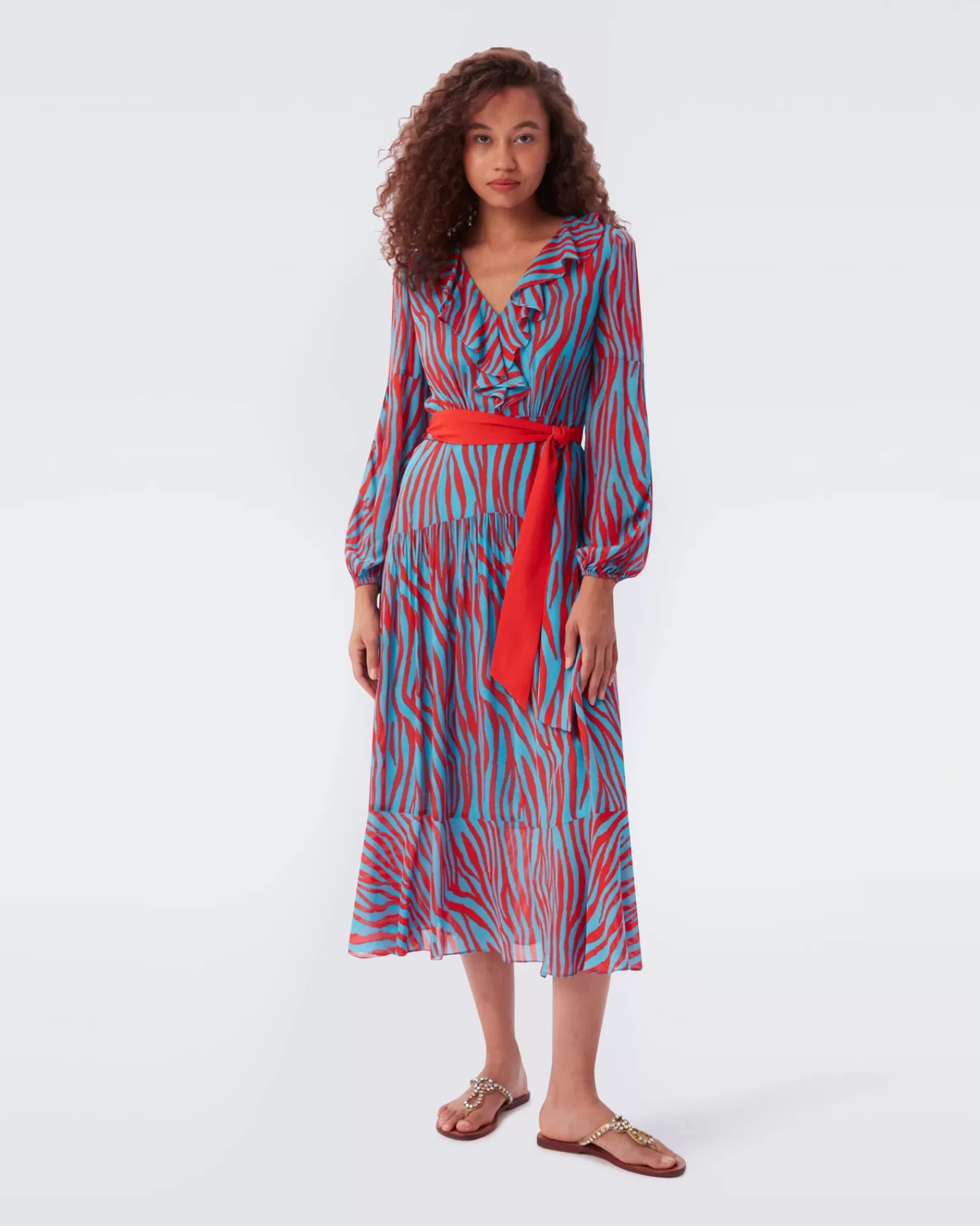 Diane von Furstenberg Jaxson Midi-Jurk-Vrouwen Midi-Jurken