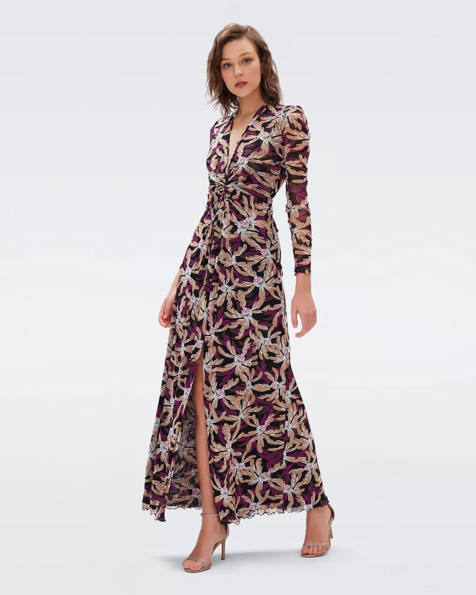 Diane von Furstenberg Kassia Mesh-Jurk-Vrouwen Maxi-Jurken