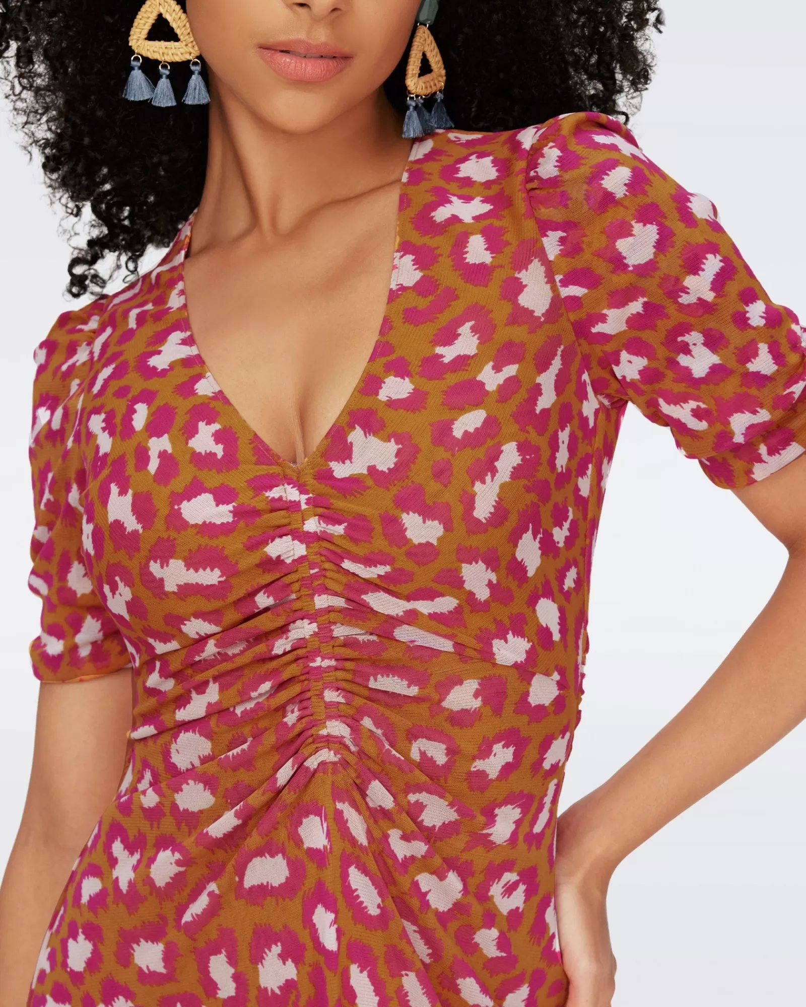 Diane von Furstenberg Koren Omkeerbare Mesh-Jurk-Vrouwen Midi-Jurken