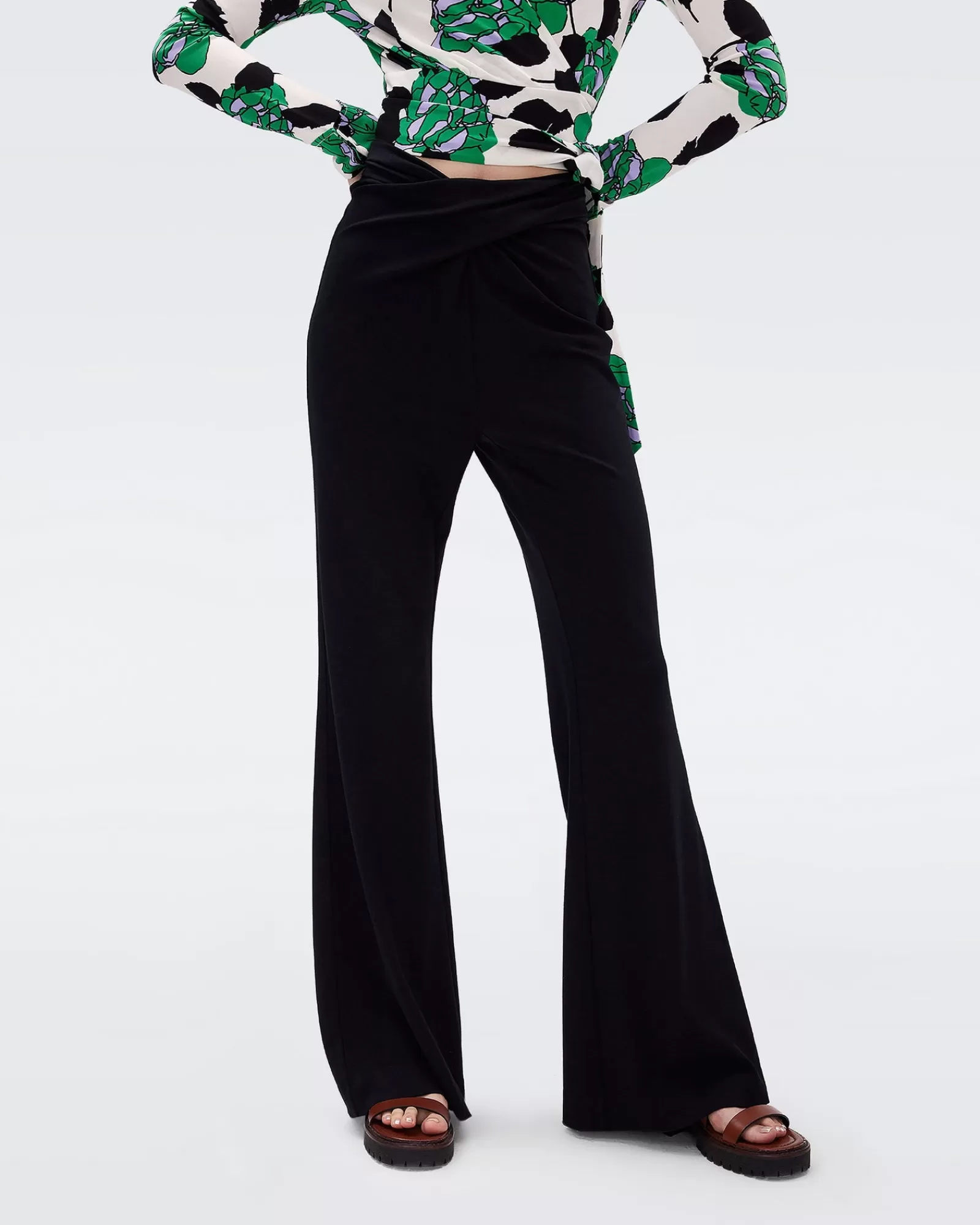 Diane von Furstenberg Leigh Broek-Vrouwen Zwarte Jurken