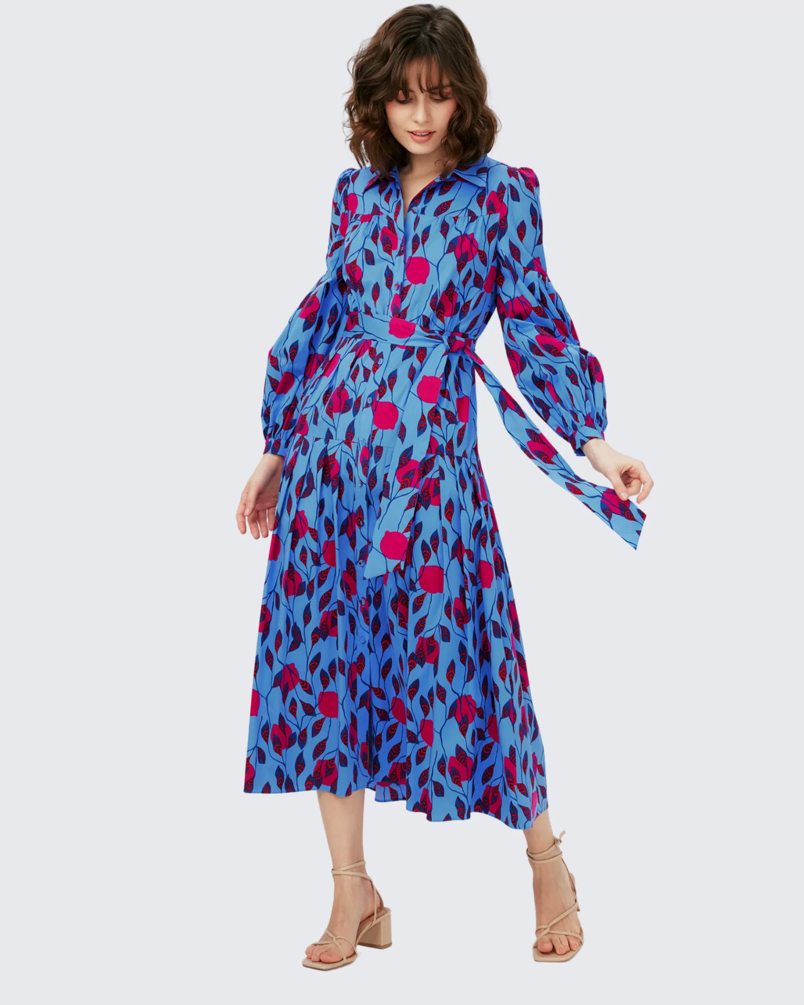 Diane von Furstenberg Lux Katoenen Jurk-Vrouwen Midi-Jurken