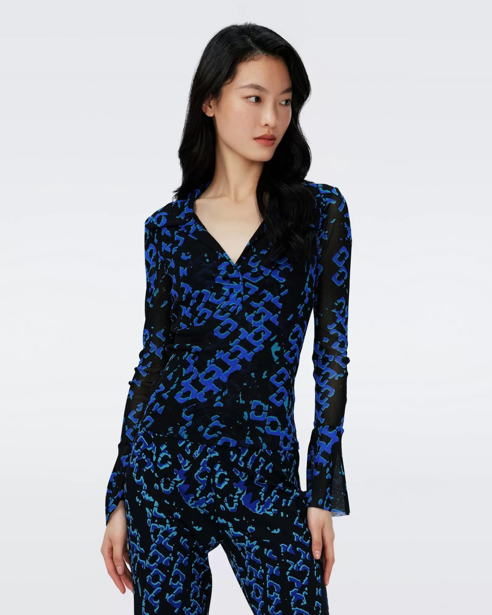 Diane von Furstenberg Mackenzie Mesh-Top-Vrouwen Allemaal Gescheiden