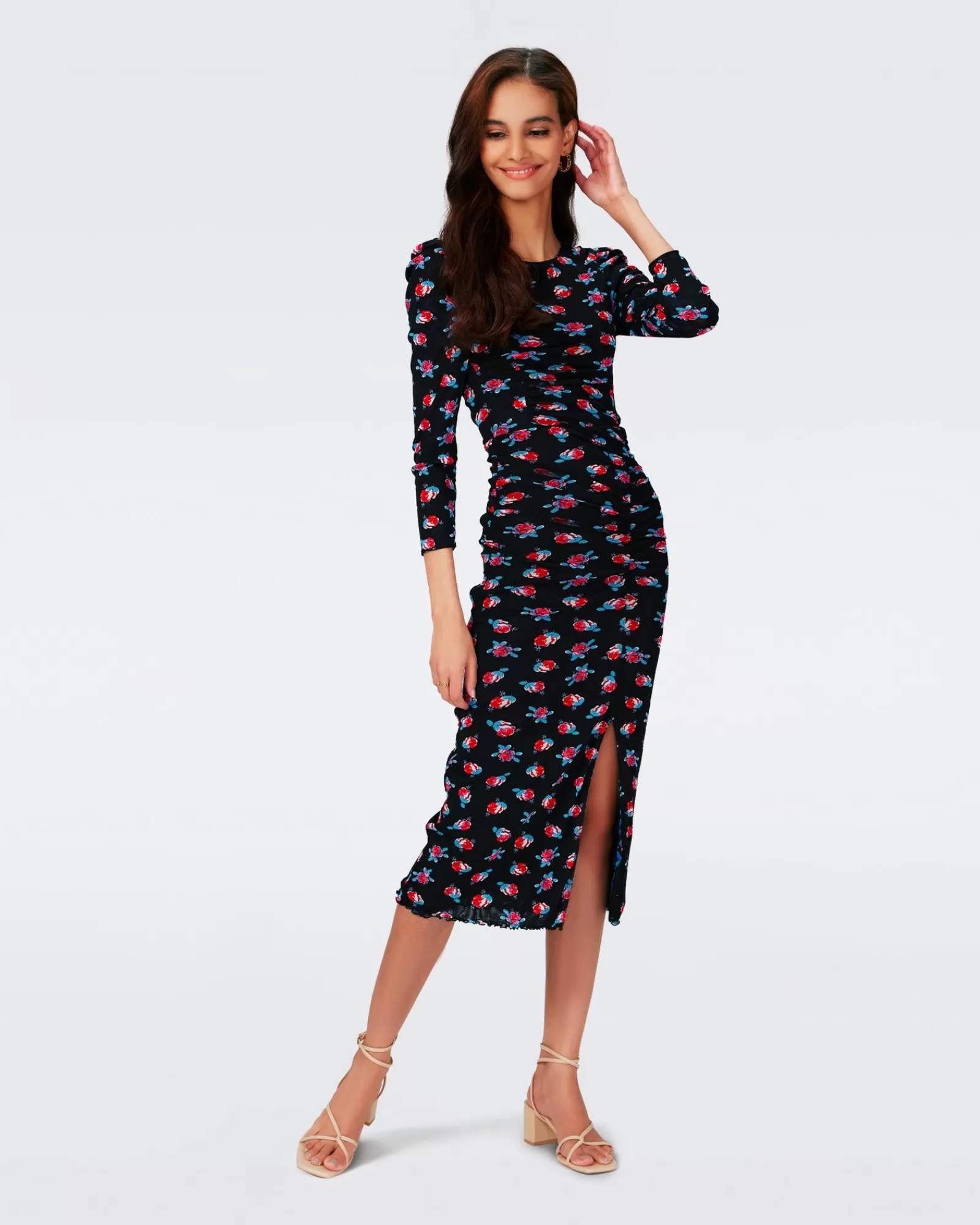 Diane von Furstenberg Priyanka Omkeerbare Mesh-Jurk-Vrouwen Midi-Jurken